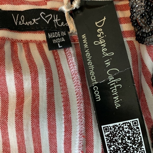 Velvet Heart  Retro 80s Ebroidered Neck Tie Button Down Shirt Size Large NWT - Picture 12 of 16